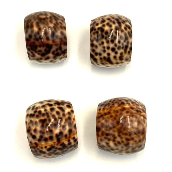 Tiger Cowrie Seash Napkin Rings Holders Set of 4 Ocean Nautical Coastal - Picture 3 of 3